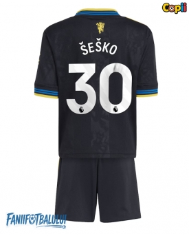 Manchester United Benjamin Sesko #30 Echipament de Fotbal Replică 2025-26 Copii Treilea (+ Șorturi)